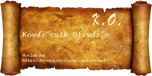 Kovácsik Olivér névjegykártya