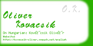 oliver kovacsik business card